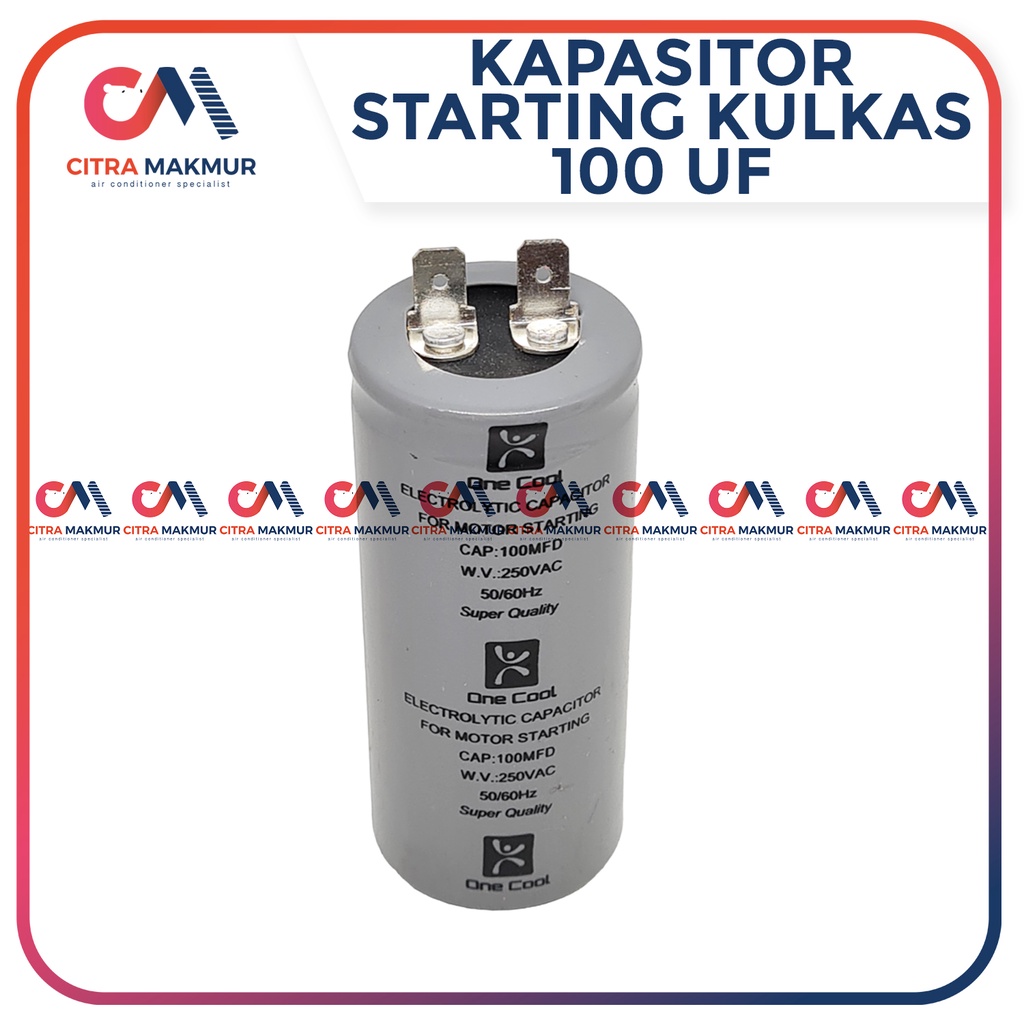 Kapasitor Starting Kulkas 100 uF Capasitor mikrofarad 250 Volt Aqua Sharp