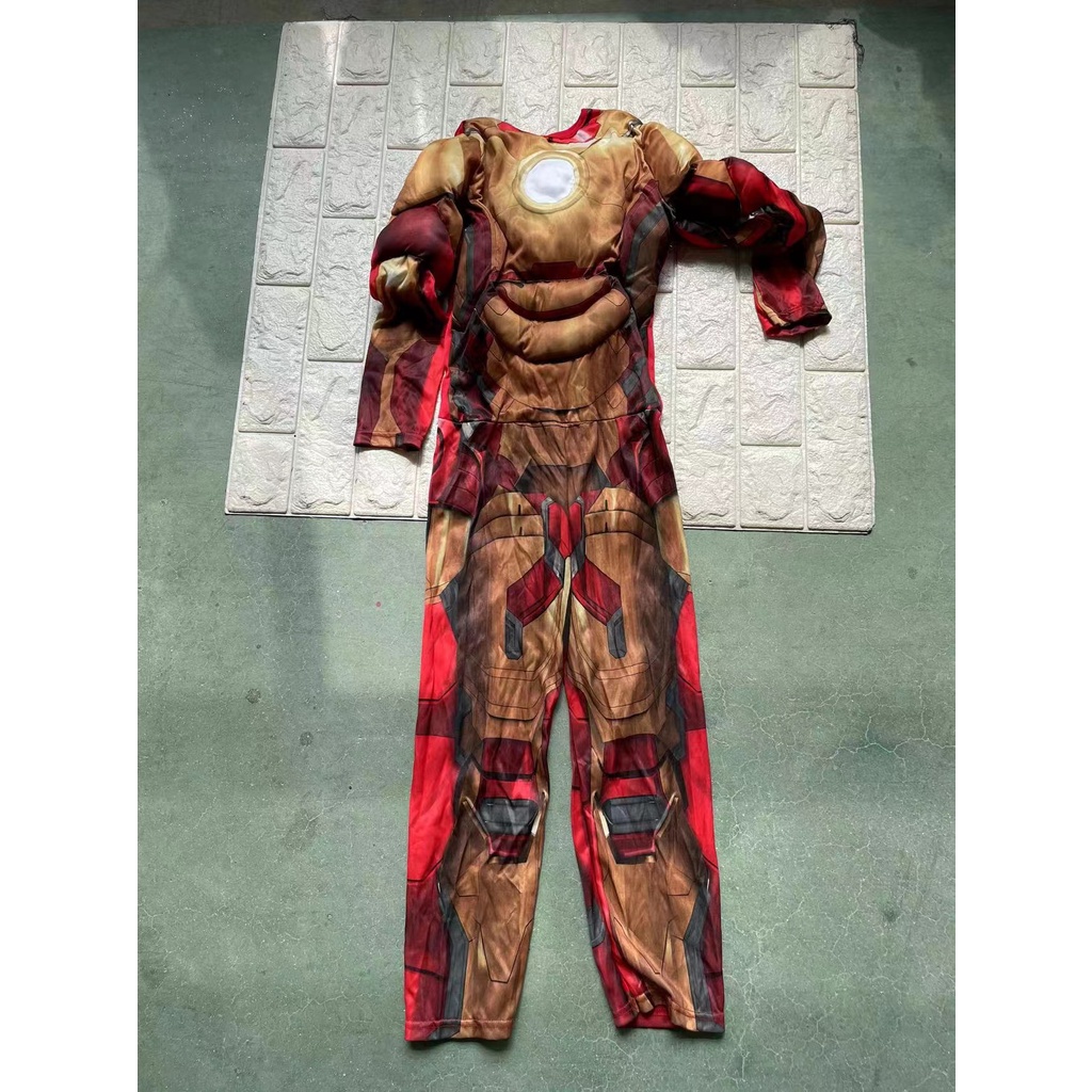 BAJU ANAK SPIDERMAN IRONMAN KOSTUM JUMPSUIT SUPERHERO TOPENG