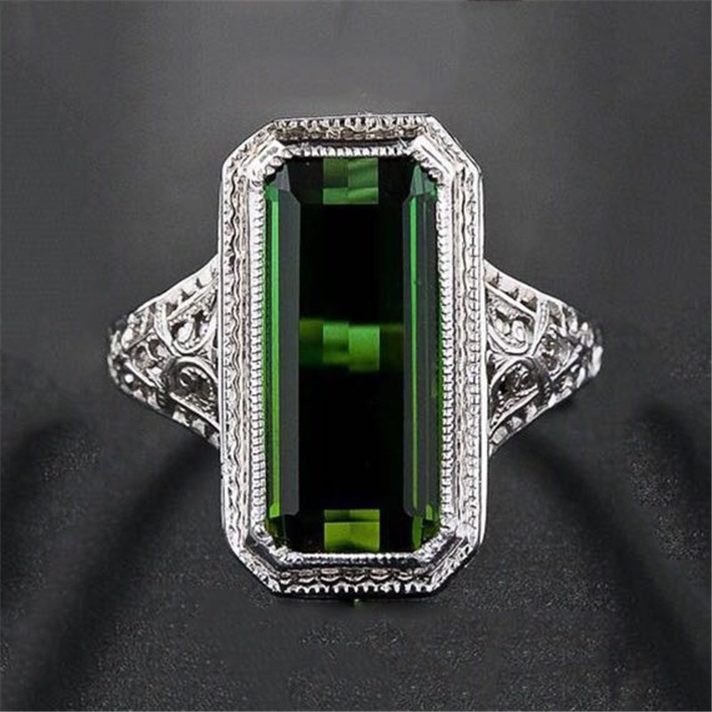 Goldkingdom Aksesoris Perhiasan Fashion Ready Stock Cincin Pesta Occidental Nenek Zamrud Cincin Pernikahan Hadiah Ulang Tahun Pertunangan