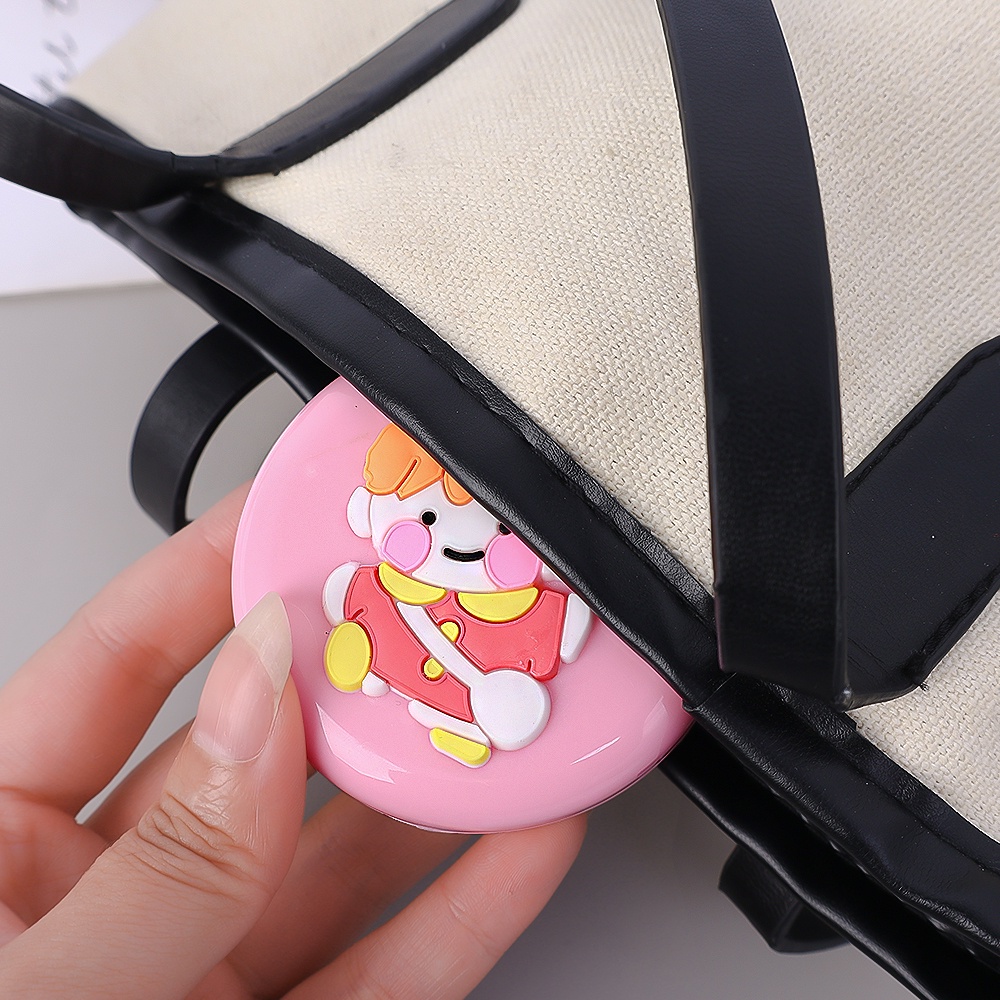 [Unggulan] 2-in-1 Sisir Rambut Lipat Flip Mini Cermin Pola Tiga Dimensi Yang Lucu Air Cushion Comb Daily Hair Care Tools Untuk Wanita Pijat Sederhana Sisir Bantal Udara