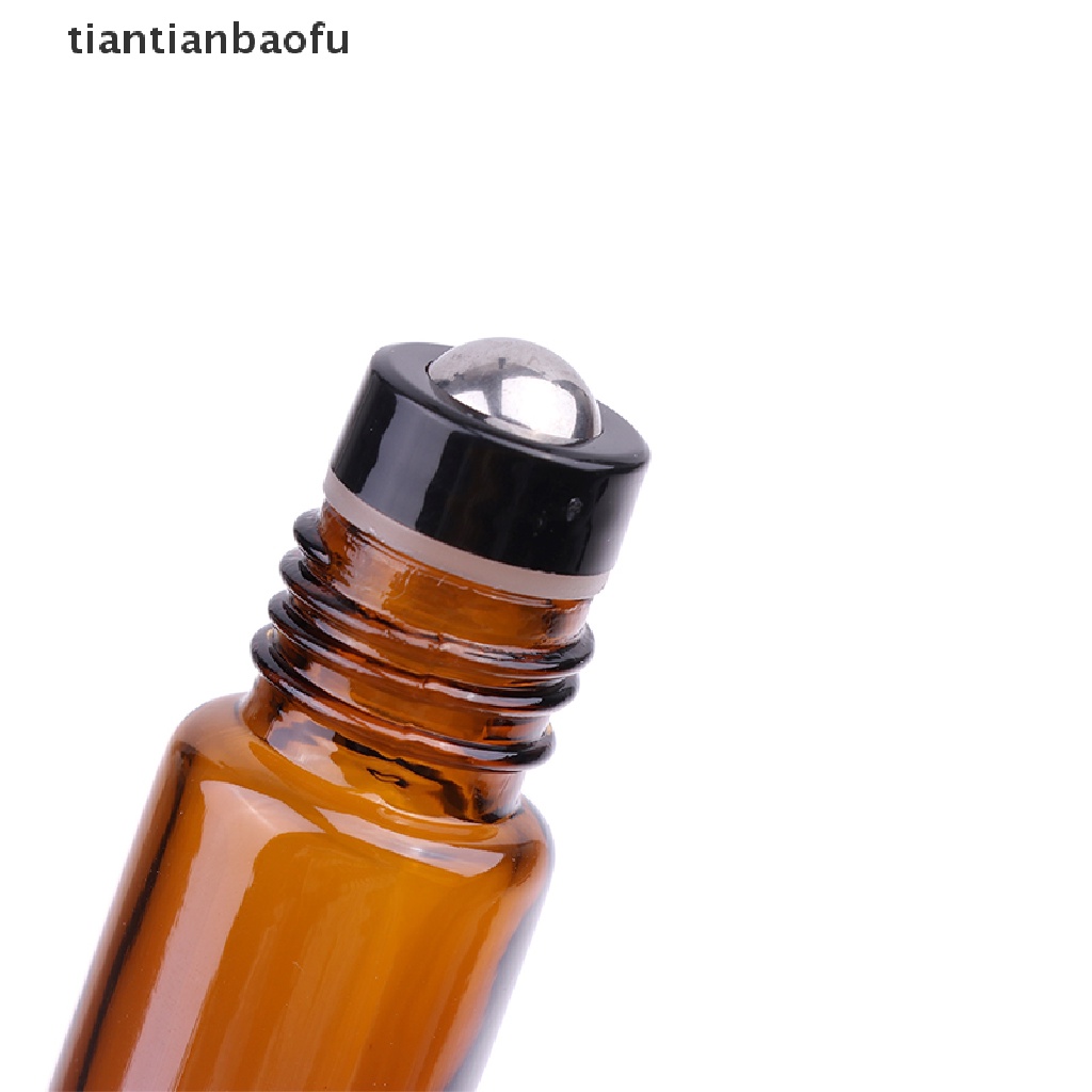 [tiantianbaofu] 10ml Botol Roll on Kaca Amber Kosong s Metal Roller Ball Butik