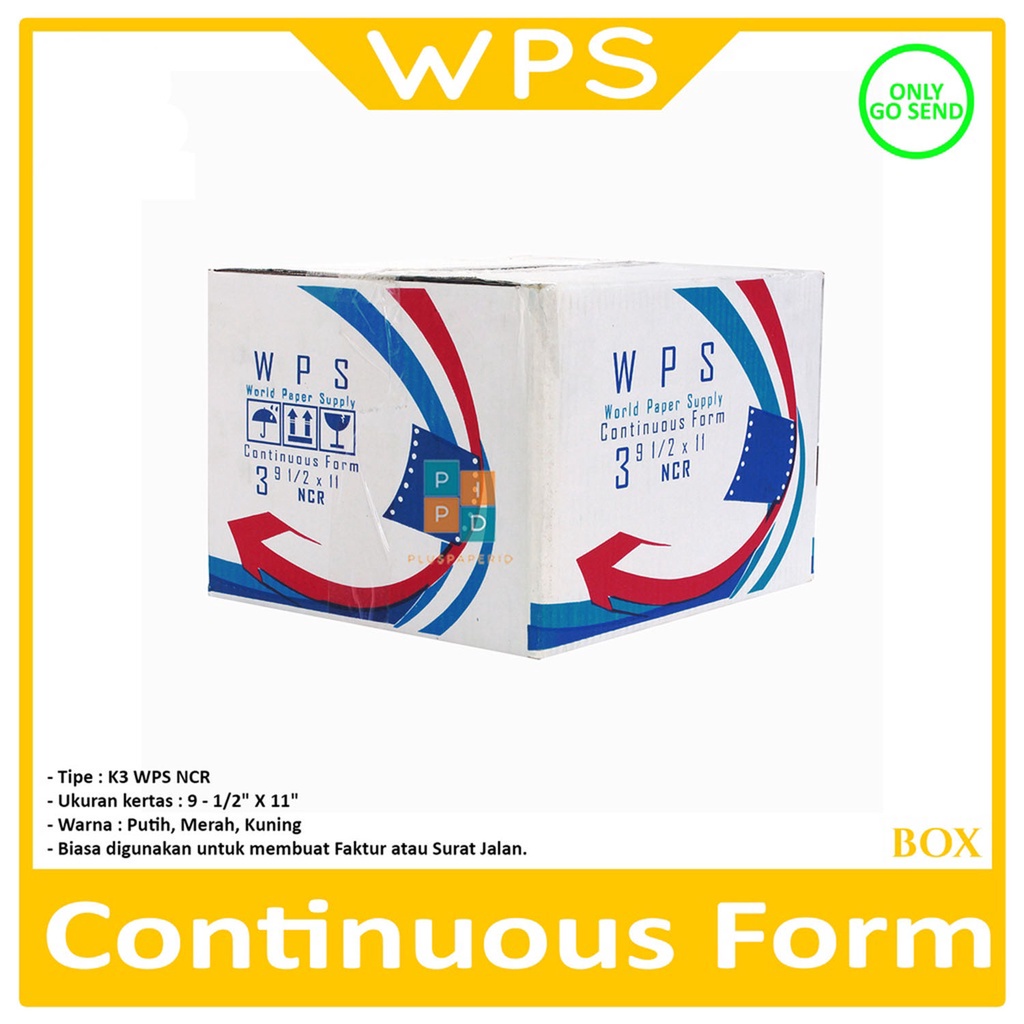 

WPS Continous Form 3 Ply 9 1/2 x 11- K3 NCR - Box