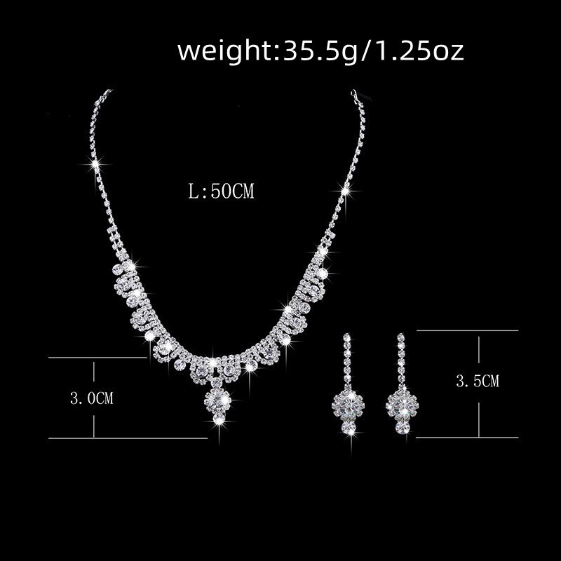 Two-piece Set of Accessories for Bride Wedding Dress Fashion Claw Chain Rhinestone Sunflower Necklace Earrings Set for Women