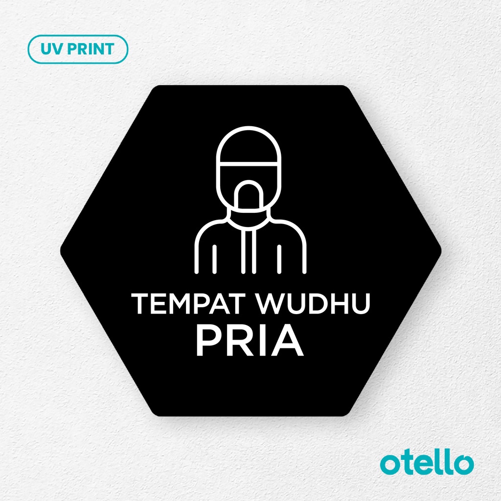 Tempat Wudhu Pria Sign Board Akrilik Tempel Dinding Papan Acrylic Restoran Dinding Petunjuk Toko Cafe