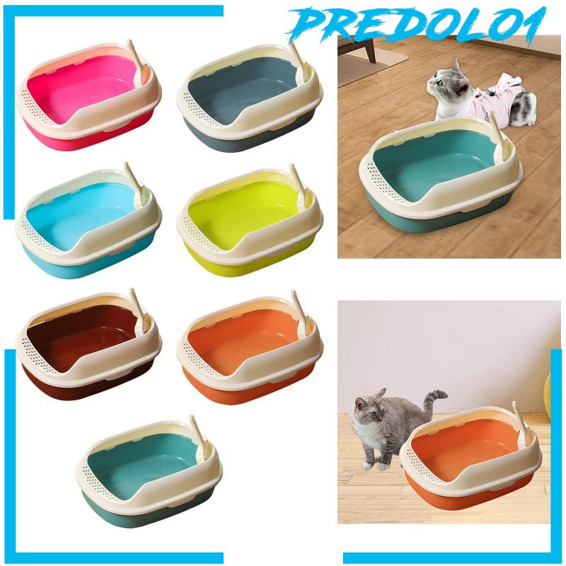 [Predolo1] Cat Litter Box Kitten Toilet Pet Litter Tray Wadah Kotoran Kucing Pispot