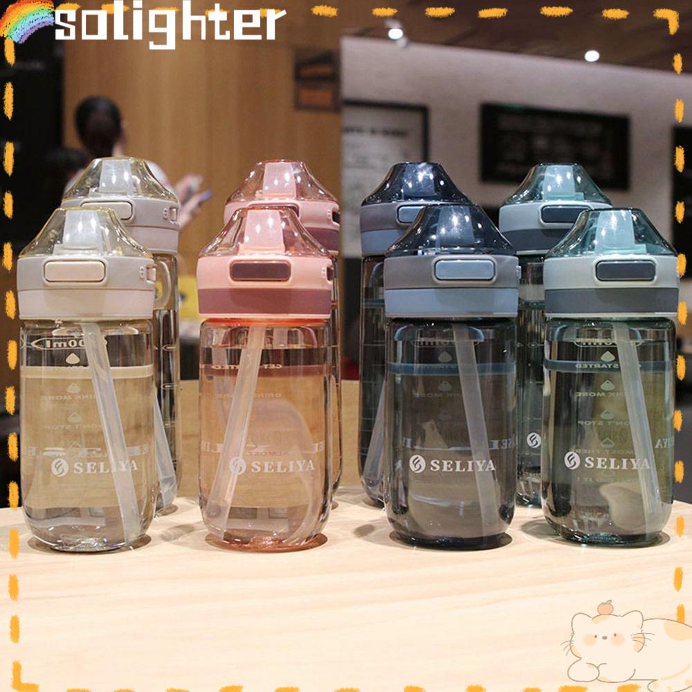 Solighter 500/650ML Botol Air Travel Luar Ruangan Dengan Sedotan Sports Water Cup