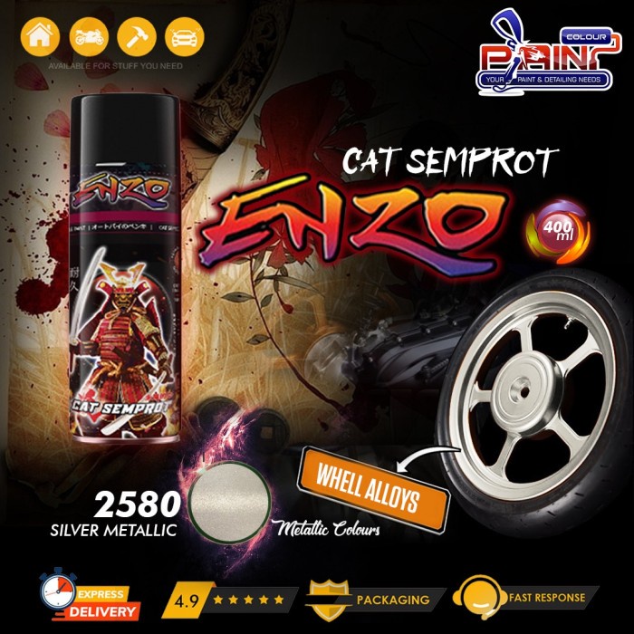 Cat Semprot ENZO 2580 SILVER METALLIC - Bukan Samurai/Pylox Enzo