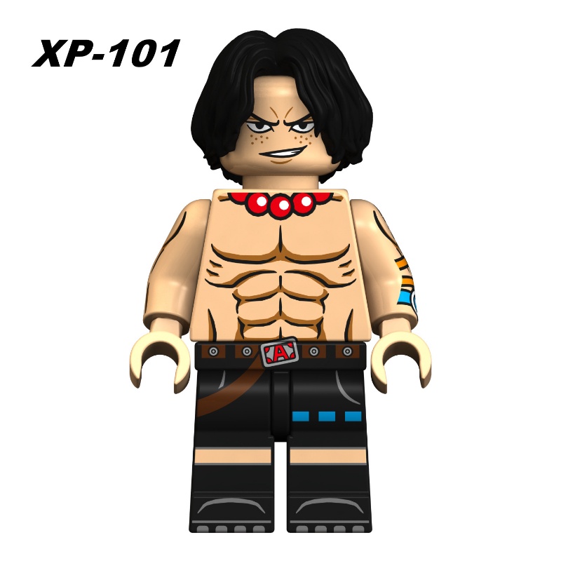 One Piece Anime Series Red Hair Shanks Luo Fire Fist Ace Sabo Mini Figure Rakitan Blok Bangunan Mainan