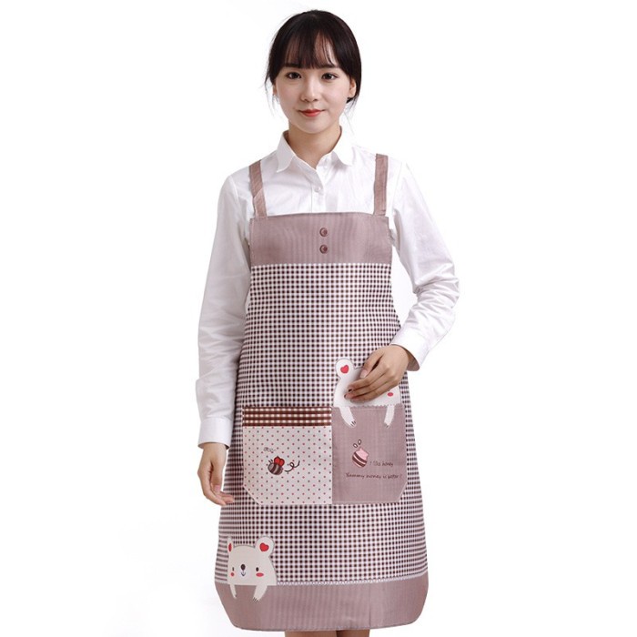 Apron Celemek Masak Barista Dapur MOTIF BERUANG ANTI AIR &amp; MINYAK Lucu