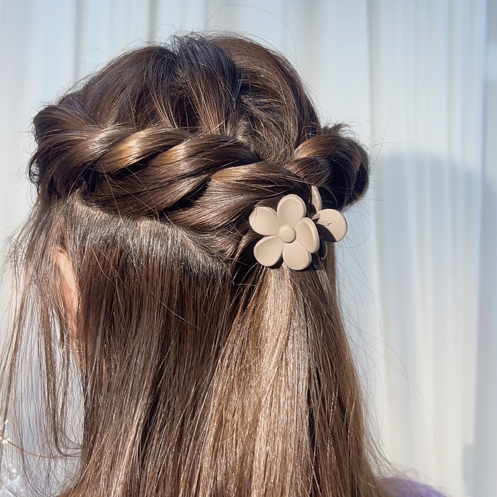 Jepit Rambut Wanita Matte Bunga Hair Clip Elegan Wanita Hair Pin Aksesoris Rambut Hair Claw Hiasan Kepala Vintage Perempuan Korean INS Style Ponytail Holder