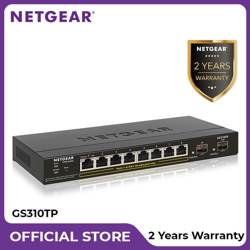 Netgear GS310TP 8 Port Gigabit Ethernet PoE+ Smart Managed Pro Switch M