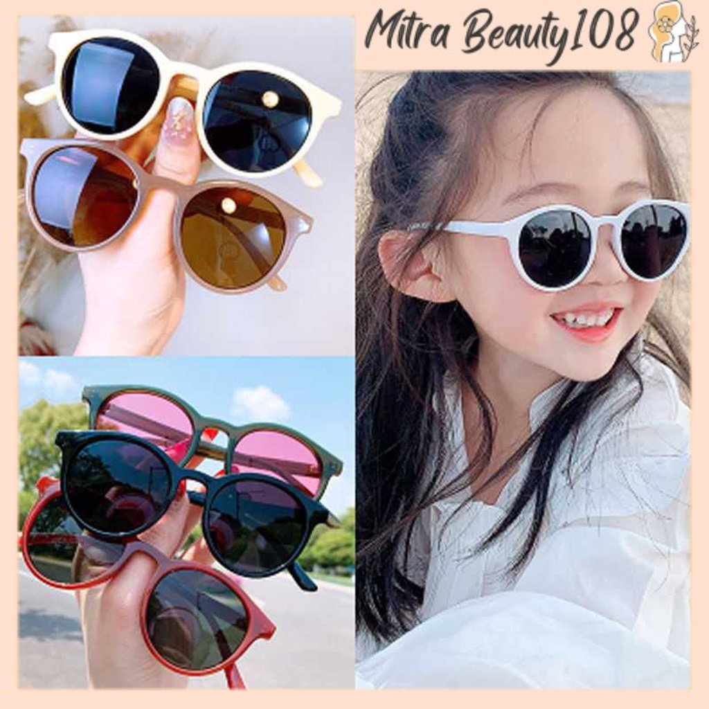 Kacamata Hitam Anak Perempuan Laki-Laki Cewek Cowok Trend Fashion Terbaru Bulat Unisex Kacamata Impo