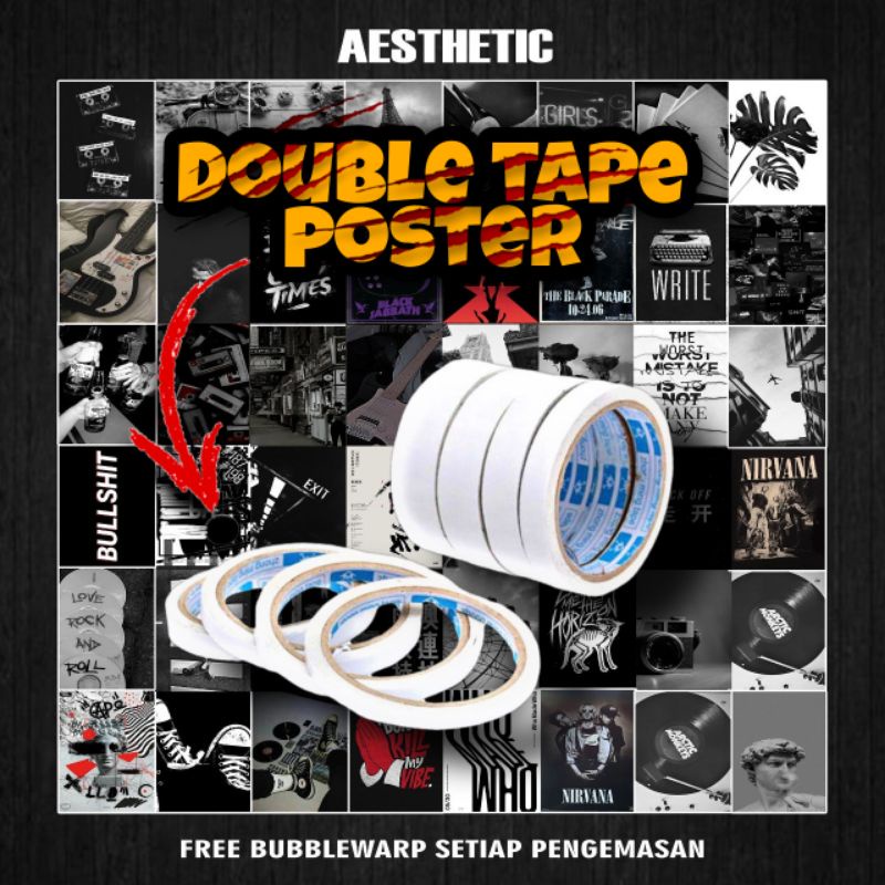 Doubletape - lem poster - lem kertas - doubletip - lakban serbaguna - lem - alat tulis kantor - sola