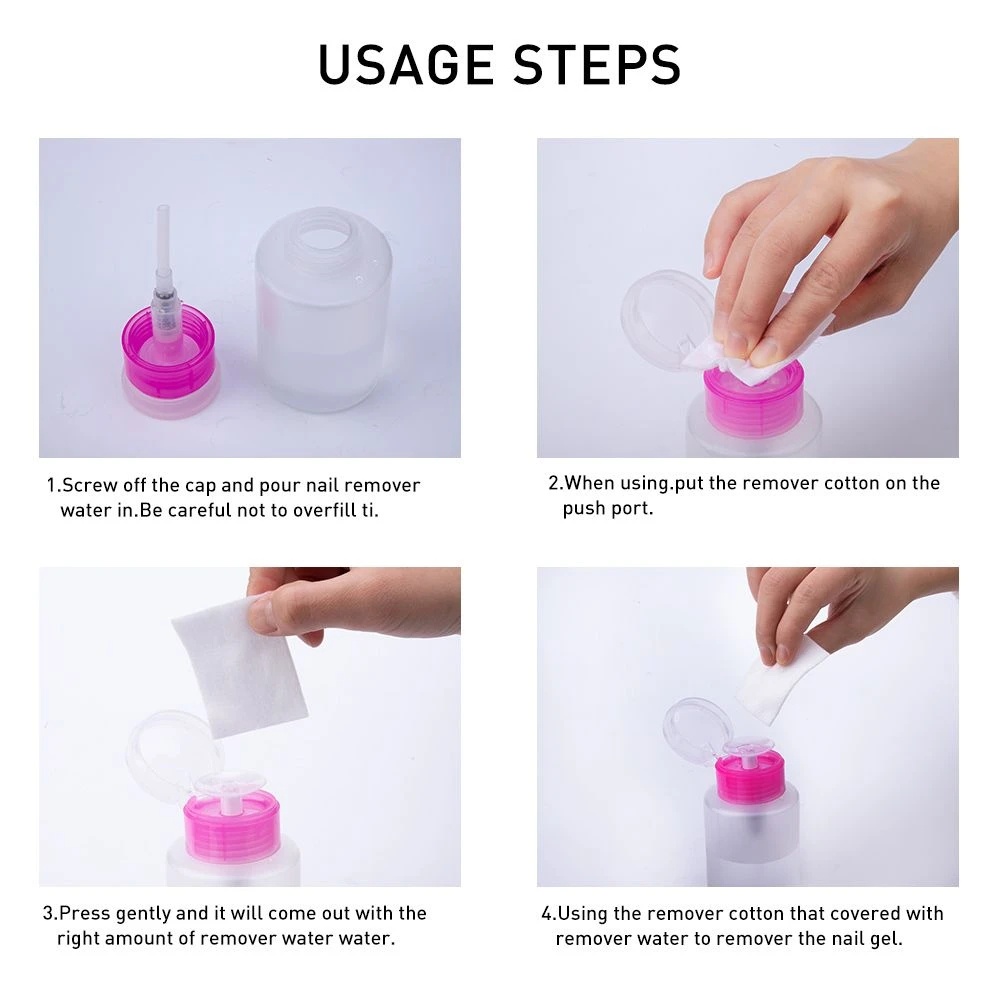 60ml Botol Press Penghilang Kutek Kosong Isi Ulang/Botol Makeup Remover &amp; Alkohol Putih/Essential Oil, Parfum Traveling Dan Outgoing Wadah Portable