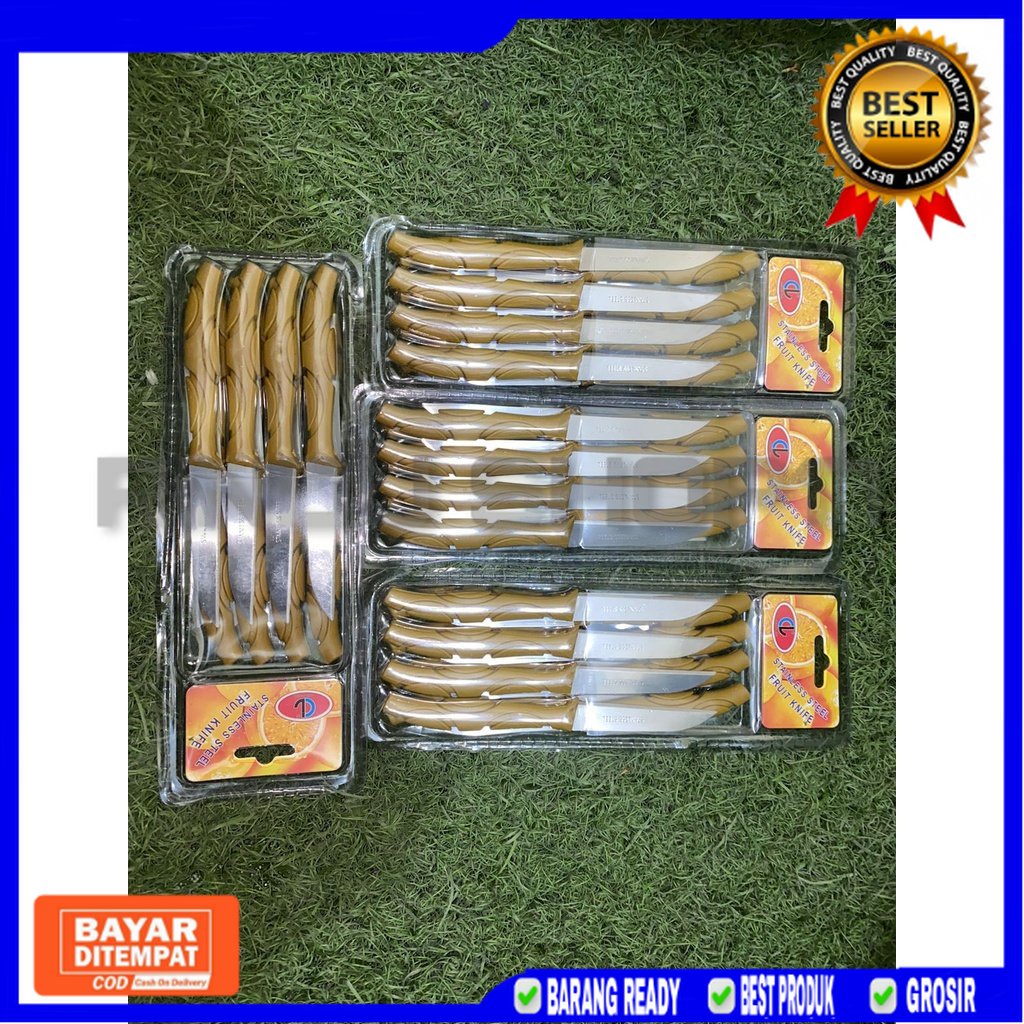 [RS] PISAU BUAH STAINLESS STEEL 1 LUSIN 12 SET PCS 12PCS 12SET KUALITAS TERBAIK TAHAN KARPAT