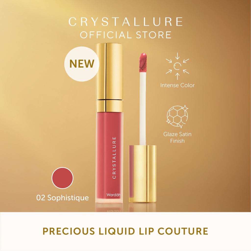 Wardah Crystallure Precious Liquid Lip Couture 6.5 g - Lip Cream (Hasil glossy dan melembabkan bibir)