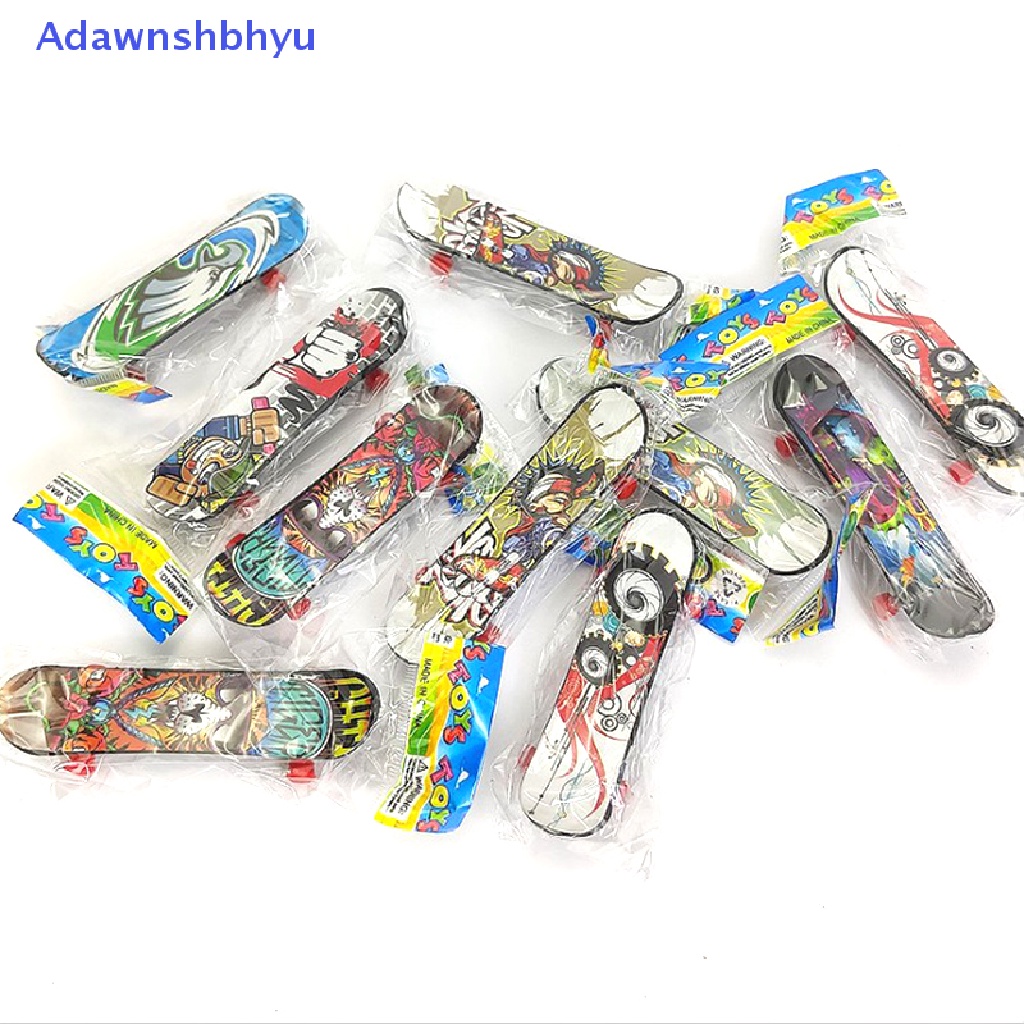 Adhyu 1x Mini Finger Skateboard Jari Plastik Skate Scooter Cowok Mini Skateboard Mainan ID