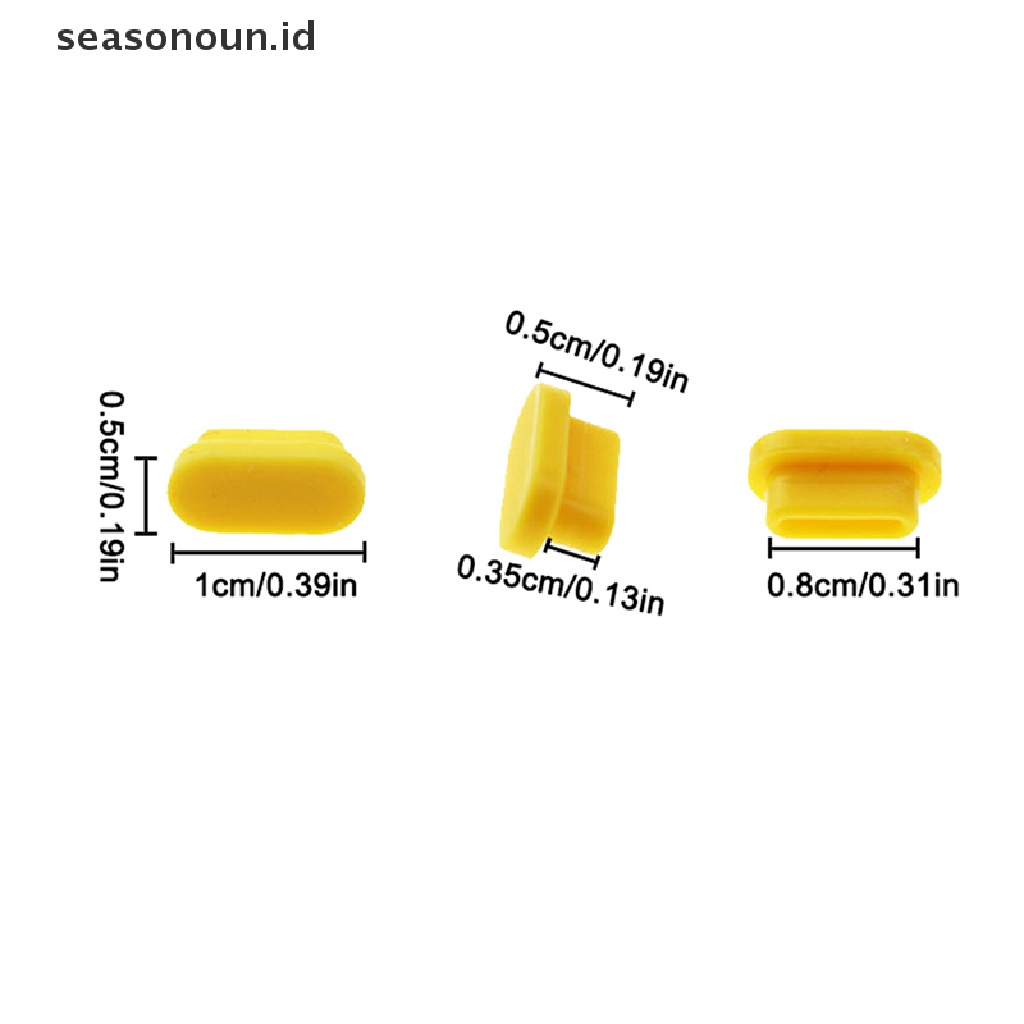 Seasonoun 10PCS Silikon Type-C Plug Debu USB Charging Port Protector Untuk Ponsel Pintar.