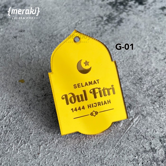 

Hang Tag Lebaran Akrilik Dekorasi Hiasan Acrylic Hampers Idul Fitri - G-01