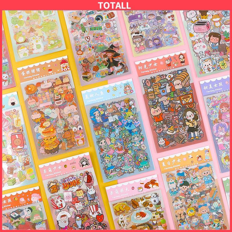 COD 6pc Stiker Cute Cartun Lucu Food Pet Diy Diary Jurnal Palnner Deco Hias-Totall