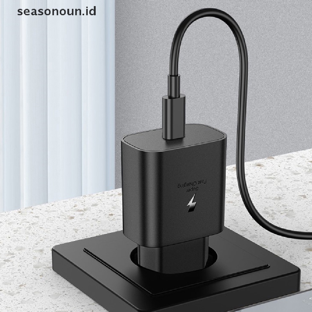 Seasonoun Universal PD Charger Adapter EU Plug Untuk Samsung Note10 S20 Charger Super Cepat.