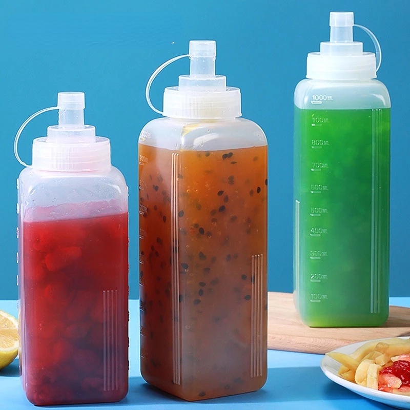 [Unggulan] Sealed Juice Selai Wadah Penyimpanan Saus Isi Ulang Preserve Can Scale Design Squeeze Botol Bumbu Salad Madu Cuka Dispenser Jar Untuk Memasak BBQ Piknik