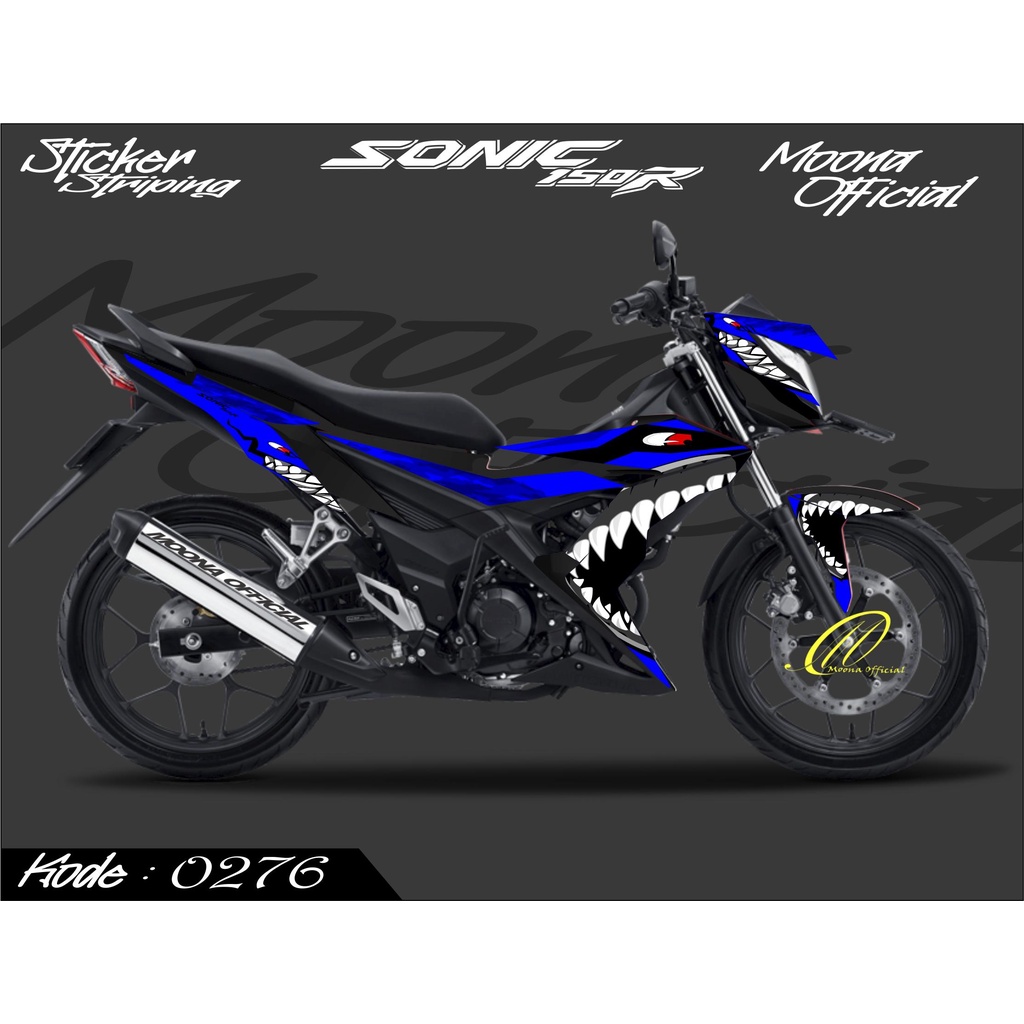 0276 STRIPING LIST VARIASI HONDA SONIC 150R MOTIF HIU TERBARU - STICKER STRIPING VARIASI HONDA SONIC