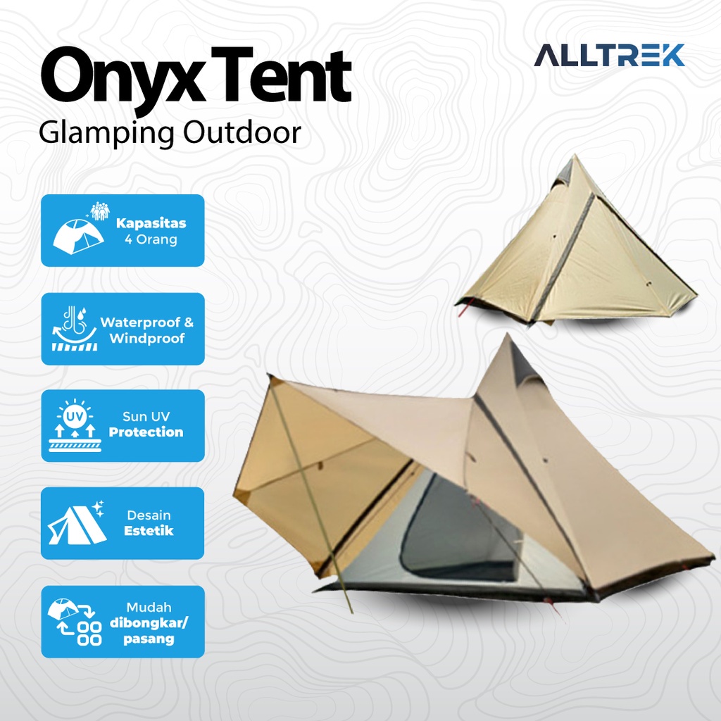 ALLTREK Tenda Camping ONYX Pyramid Tent Outdoor Double Layer 4 Person