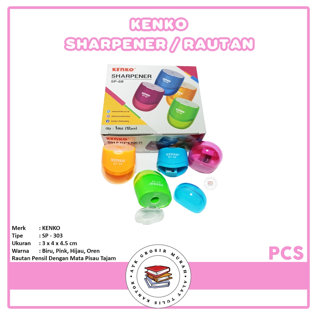 

KENKO - Sharpener SP-68 - Rautan Pensil 1 Lubang - Pcs