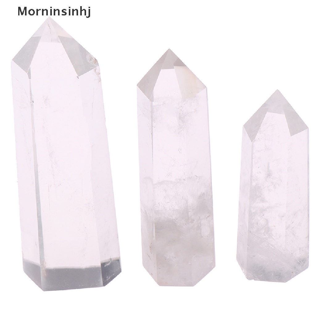 Mornin Clear Crystal Point Spesimen Tongkat Alami Reiki Healing Stone id