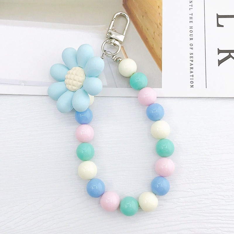 3d Macaron Color Sunflower Mix Colors Beads Rantai Anti Hilang Untuk iPhone Untuk Android Untuk OPPO Untuk VIVO Untuk Huawei Untuk Xiaomi Untuk Redmi Untuk Samsung Semua Ponsel Earphone Case DIY