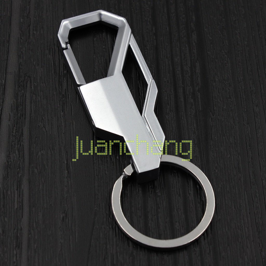 Kulit Stainless Steel Metal Modern Sporty Remote Gantungan Kunci Mobil Key ring Hadiah Bisnis Tempat Kunci