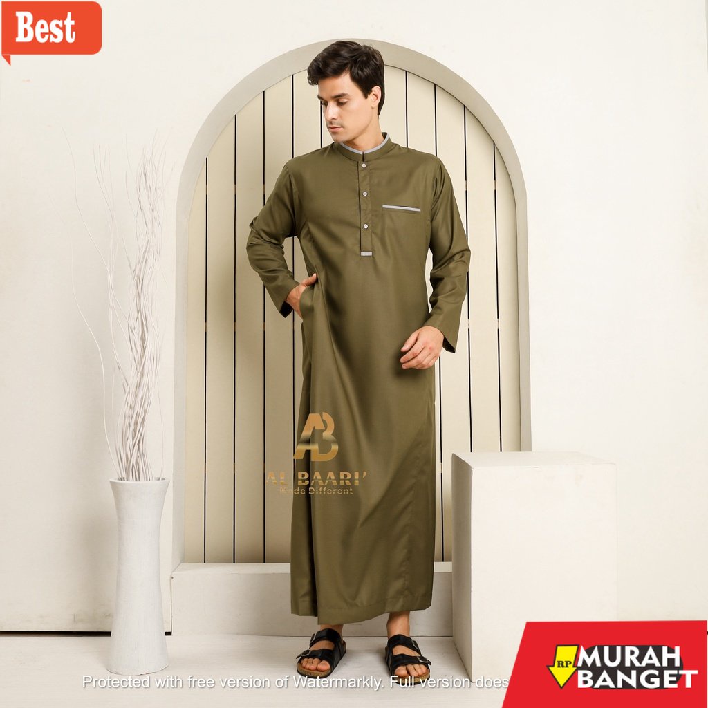 Tren baju lebaran wanita 2023- Busana Muslim Jubah Pria Gamis Pria AL BAARI (JD-091)