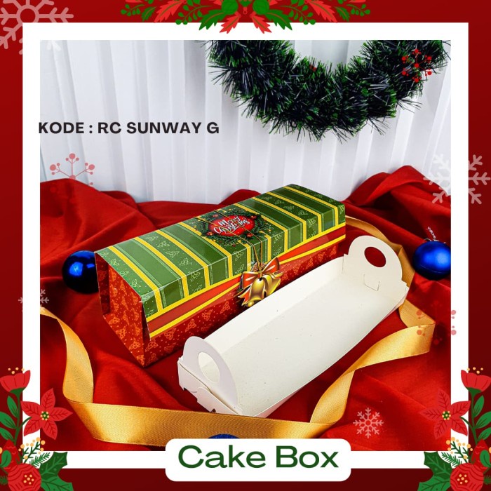 

Box Roll Cake 8x25 Christmas Sunway / Dus Kue Natal - GREEN