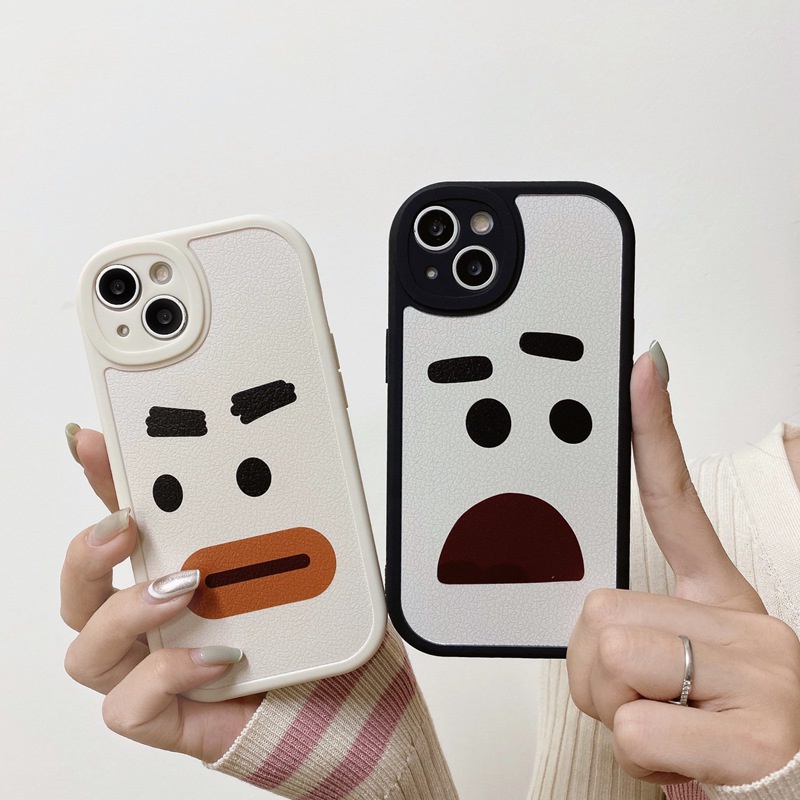 Ekspresi Lucu Emoji Soft Case OPPO A9 A5 A31 A53 A33 2020 A7 A5S A12 A11K F9 F11 A15S A35 A52 A92 A54 A36 A96 A83 A57 A3S A16 A1 Pro Reno 3 5 6 7Z 9 Man Men Putih