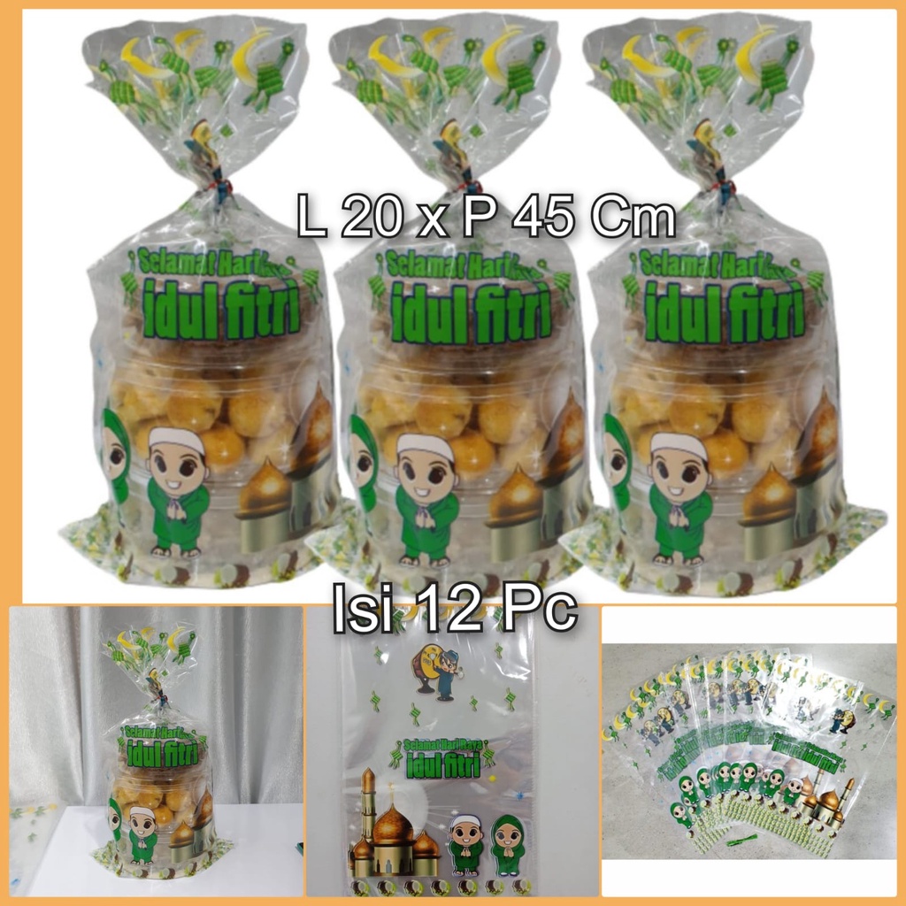

OPP Plastik Snack Kantong Bingkisan Toples Lebaran Idul Fitri Ramadhan isi 12 Pc