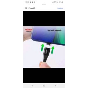 Kabel data micro usb vivan MGM100 2.4A super strong magnetic Quick Charge Garansi Resmi Original