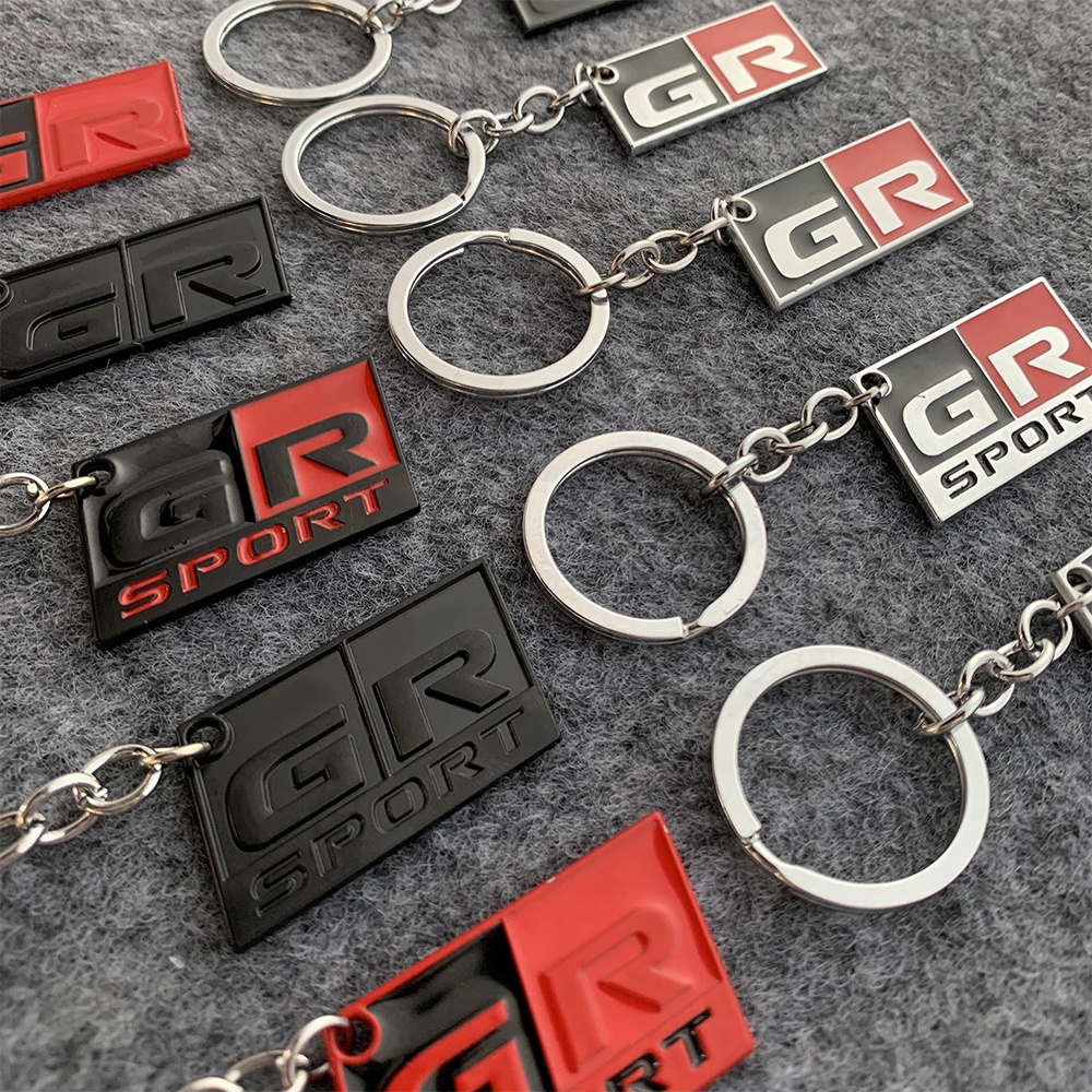 Toyota GR SPORT Mobil Gantungan Kunci Rantai Liontin 3D Tiga Dimensi Logam Aluminium Stiker Pribadi Kreatif Dekorasi Keychain