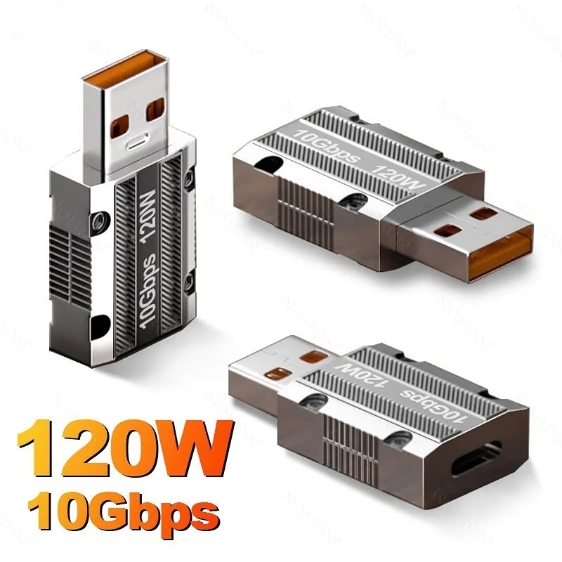 Adaptor Transmisi Kecepatan Tinggi 10Gbps/adaptor Charge Cepat Tipe C Ke USB 3.0 120W/konverter Untuk Tablet Dan Ponsel/Extender USB/Aksesoris 3C Universal