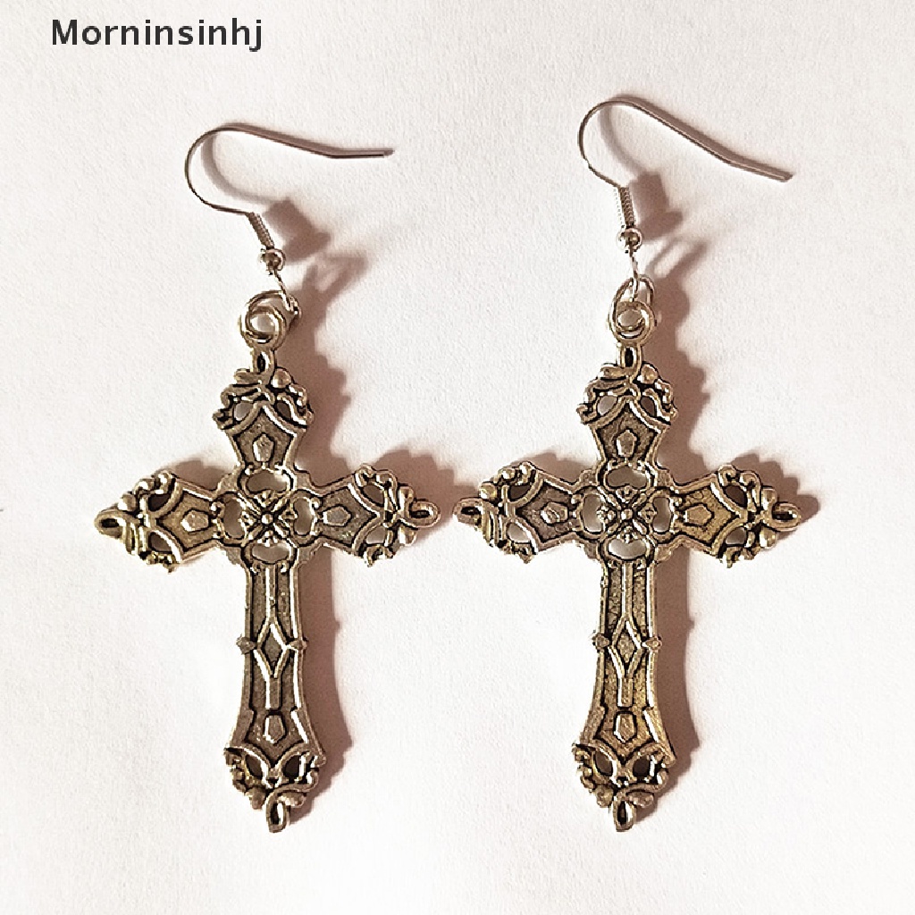 Mornin Anting Salib Besar Menjuntai Drop Wanita Korea Trend Punk Goth Gothic id