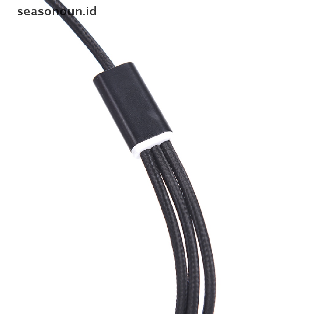 Seasonoun 3in1 Multi Type-C Kabel Micro USB Data Sync Charging Wire Untuk iPhone Android.