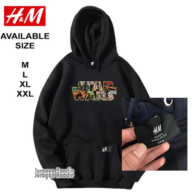 INDO - Jaket Hoodie Star Wars H*M USA Full Label | Sweater Hoodie Nasa Star Wars Marvel Avengers Pria Wanita Cream