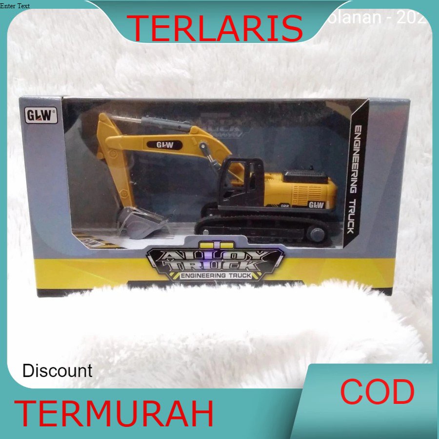 Dicast Alloy Truck GLW Miniatur Mobil Beko Excavator Metal koleksi