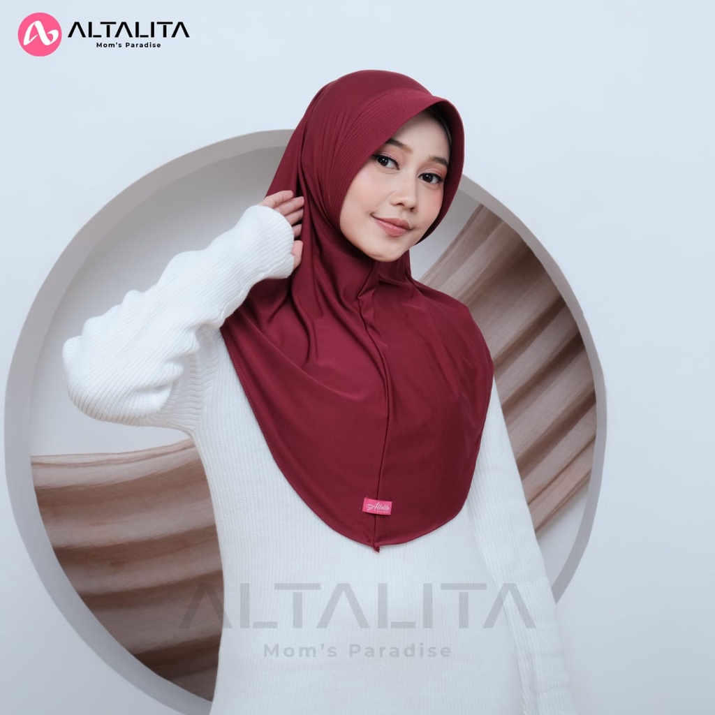 Altalita - Jilbab Instan Bergo Hamidah Jersey Premium Hijab Sport Qaila Olahraga Ukuran M Kerudung Sekolah Instan Menutup Dada