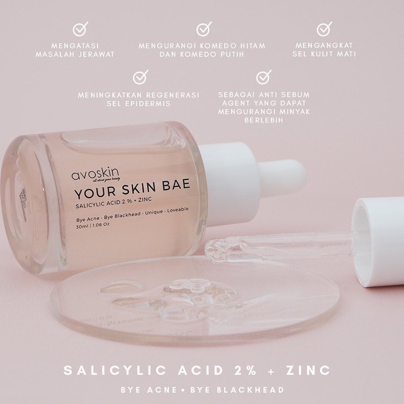 [NEW] Avoskin Your Skin Bae Salicylic Acid 30ml-Untuk Kulit Komedo Serum / Jerawat / Berminyak