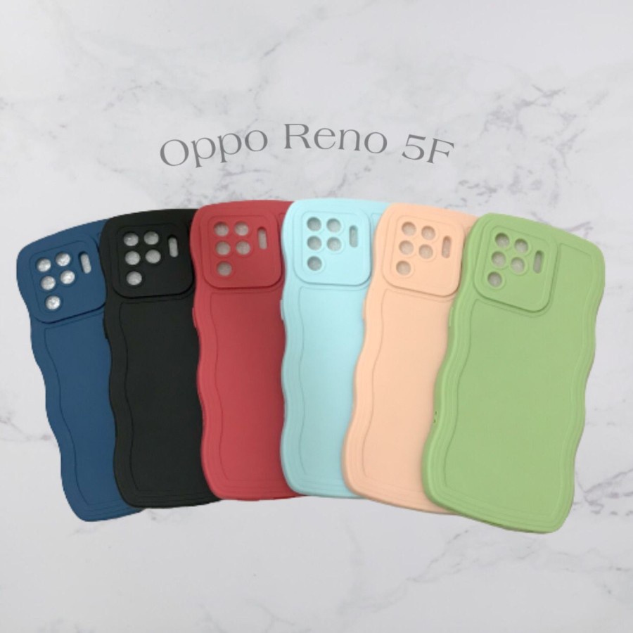 SOFTCASE OPPO RENO 5F // SOFTCASE  SILIKON GELOMBANG WARNA PRO CMAERA - BDC