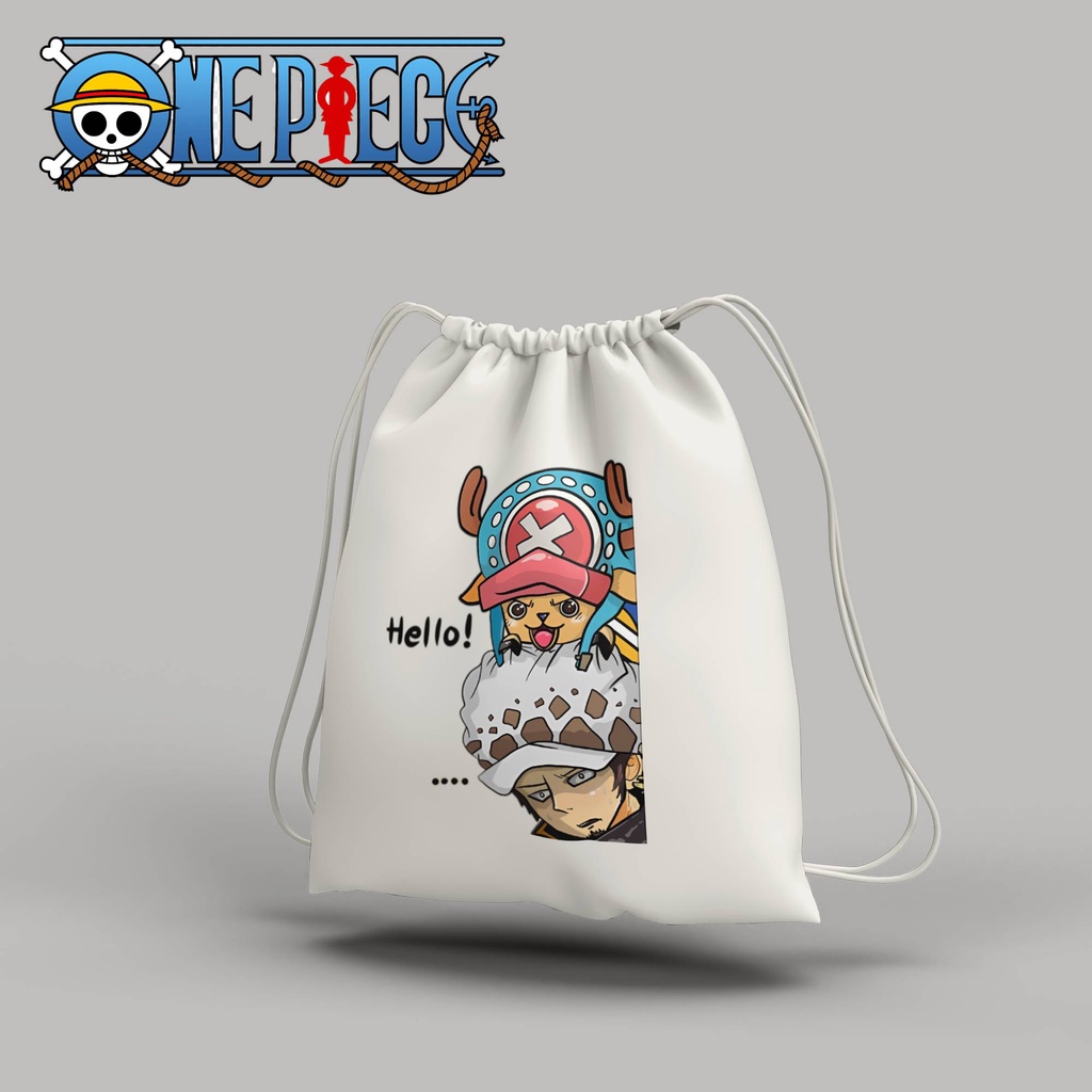 Stringbag ANIME one piece chopper luffy trafalgar law tas serut String bag anime premium