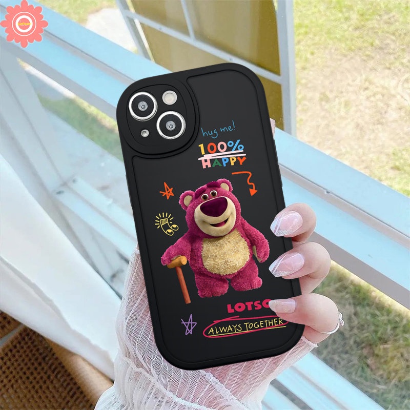 Lovely Kartun Cute Manyo Case Kompatibel Untuk IPhone 7plus XR 11 12 14 13 Pro MAX 7 8 6 6s 14 Plus X XS MAX SE 2020 Lover Strawberry Bear Lembut TPU Penutup Belakang