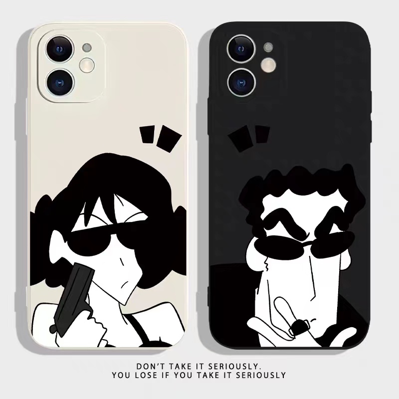 IPHONE Ins Pola Animasi Cocok Untuk Iphone14 14pro 14plus 13 13pro 13prm iPhone12 7Plus 8Plus Xr XS 13 Pro Max Empat Sudut Casing Ponsel Tahan Guncangan