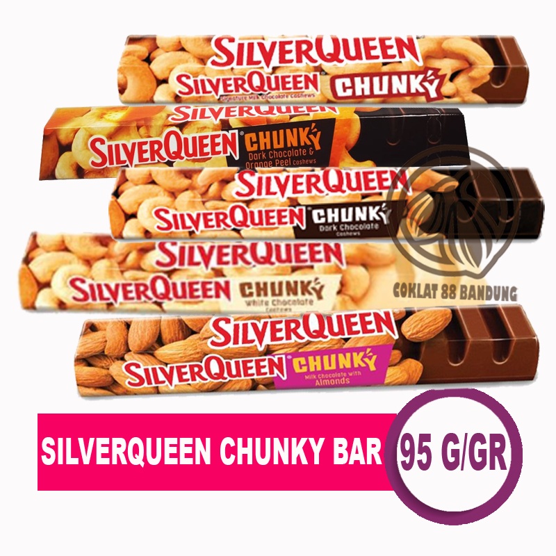 

SilverQueen Chunky 95 gr Coklat Ex 100gr, Cokelat Silver Queen ChunkyBar 95gr Chungky Bar 95 gram Besar